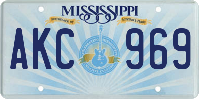 MS license plate AKC969