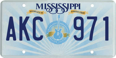 MS license plate AKC971
