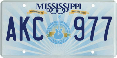 MS license plate AKC977