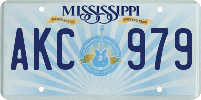 MS license plate AKC979