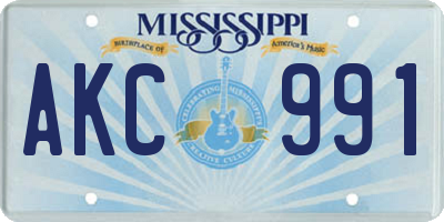 MS license plate AKC991