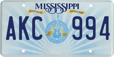 MS license plate AKC994