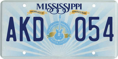 MS license plate AKD054