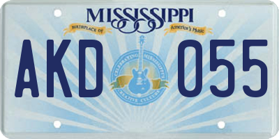 MS license plate AKD055