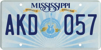 MS license plate AKD057