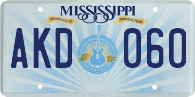 MS license plate AKD060