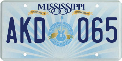 MS license plate AKD065