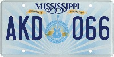MS license plate AKD066