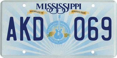 MS license plate AKD069