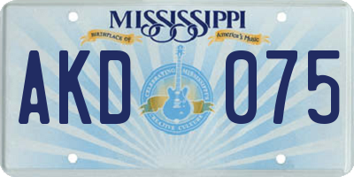 MS license plate AKD075