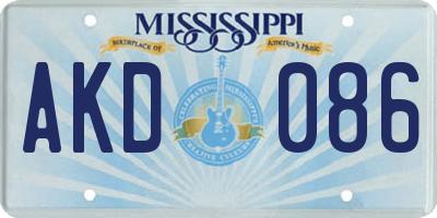MS license plate AKD086