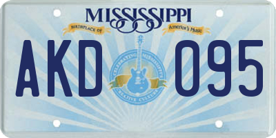 MS license plate AKD095
