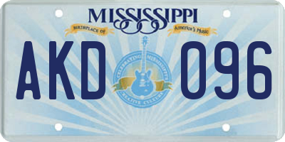 MS license plate AKD096