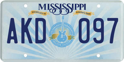 MS license plate AKD097