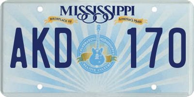 MS license plate AKD170
