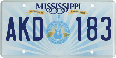 MS license plate AKD183
