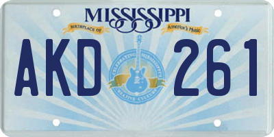 MS license plate AKD261