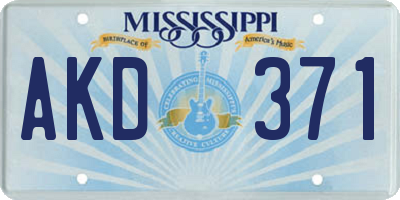 MS license plate AKD371