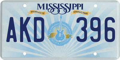 MS license plate AKD396