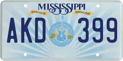 MS license plate AKD399