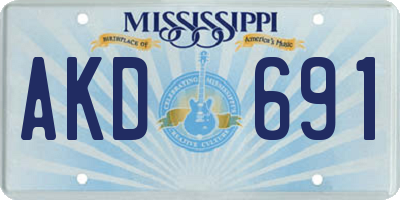 MS license plate AKD691