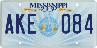 MS license plate AKE084