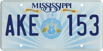 MS license plate AKE153