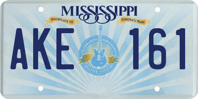 MS license plate AKE161