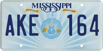MS license plate AKE164