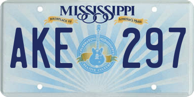 MS license plate AKE297
