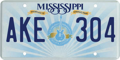 MS license plate AKE304