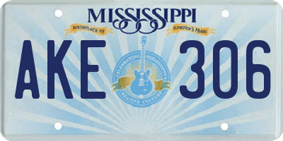 MS license plate AKE306