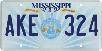 MS license plate AKE324