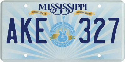 MS license plate AKE327
