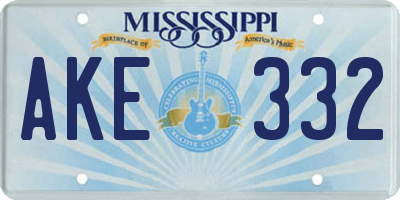 MS license plate AKE332
