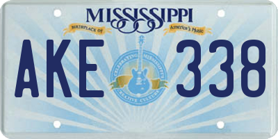 MS license plate AKE338