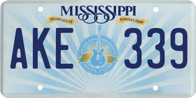 MS license plate AKE339