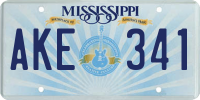 MS license plate AKE341