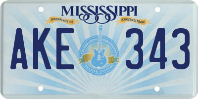 MS license plate AKE343