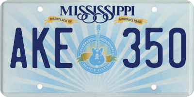 MS license plate AKE350