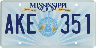 MS license plate AKE351