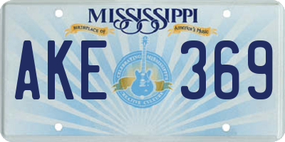 MS license plate AKE369