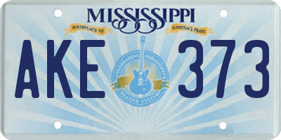 MS license plate AKE373