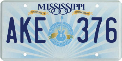 MS license plate AKE376