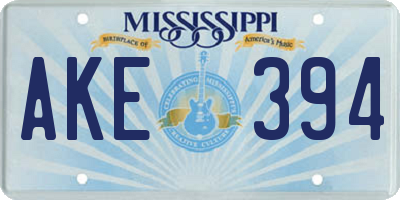 MS license plate AKE394