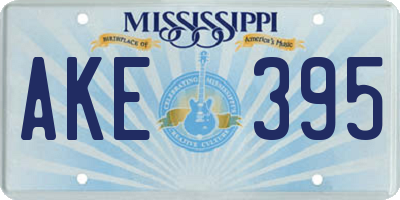 MS license plate AKE395