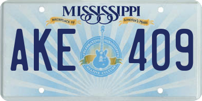 MS license plate AKE409