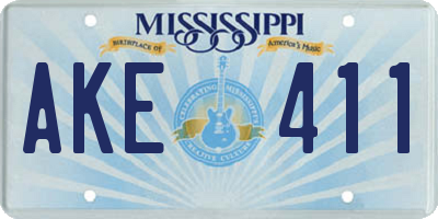 MS license plate AKE411