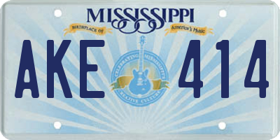 MS license plate AKE414