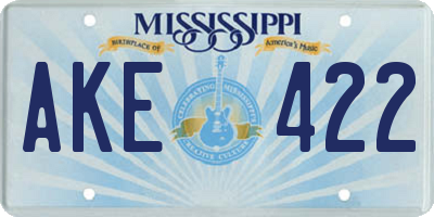 MS license plate AKE422